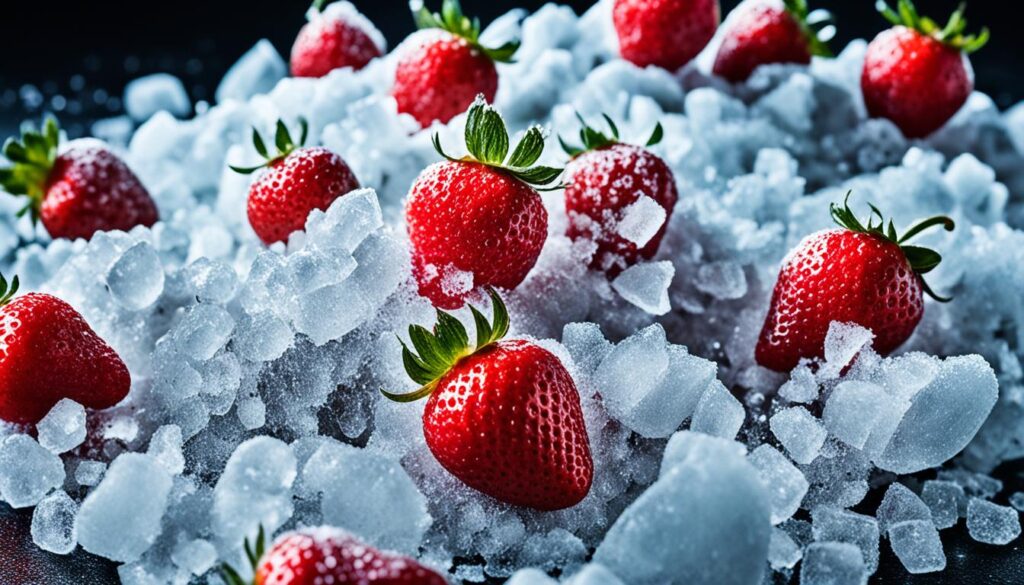 Schockfrostung von Erdbeeren