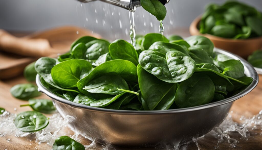 Spinat waschen