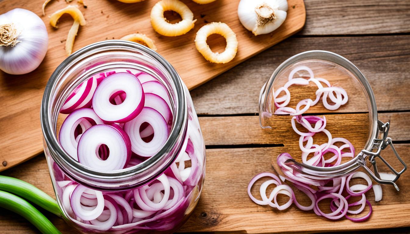 Zwiebelringe einlegen